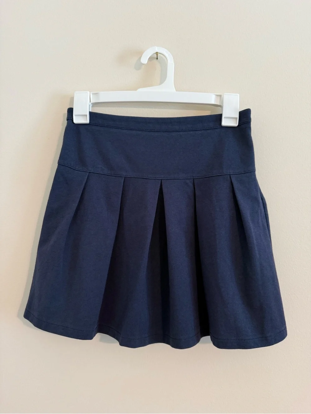 Gap Kids Girls School Uniform Skirt Navy Blue Pleated Cotton Knit Size 14 16 XXL